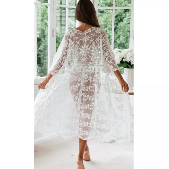 Lace Kimono Bikini Cover Up - Picture 4 of 5